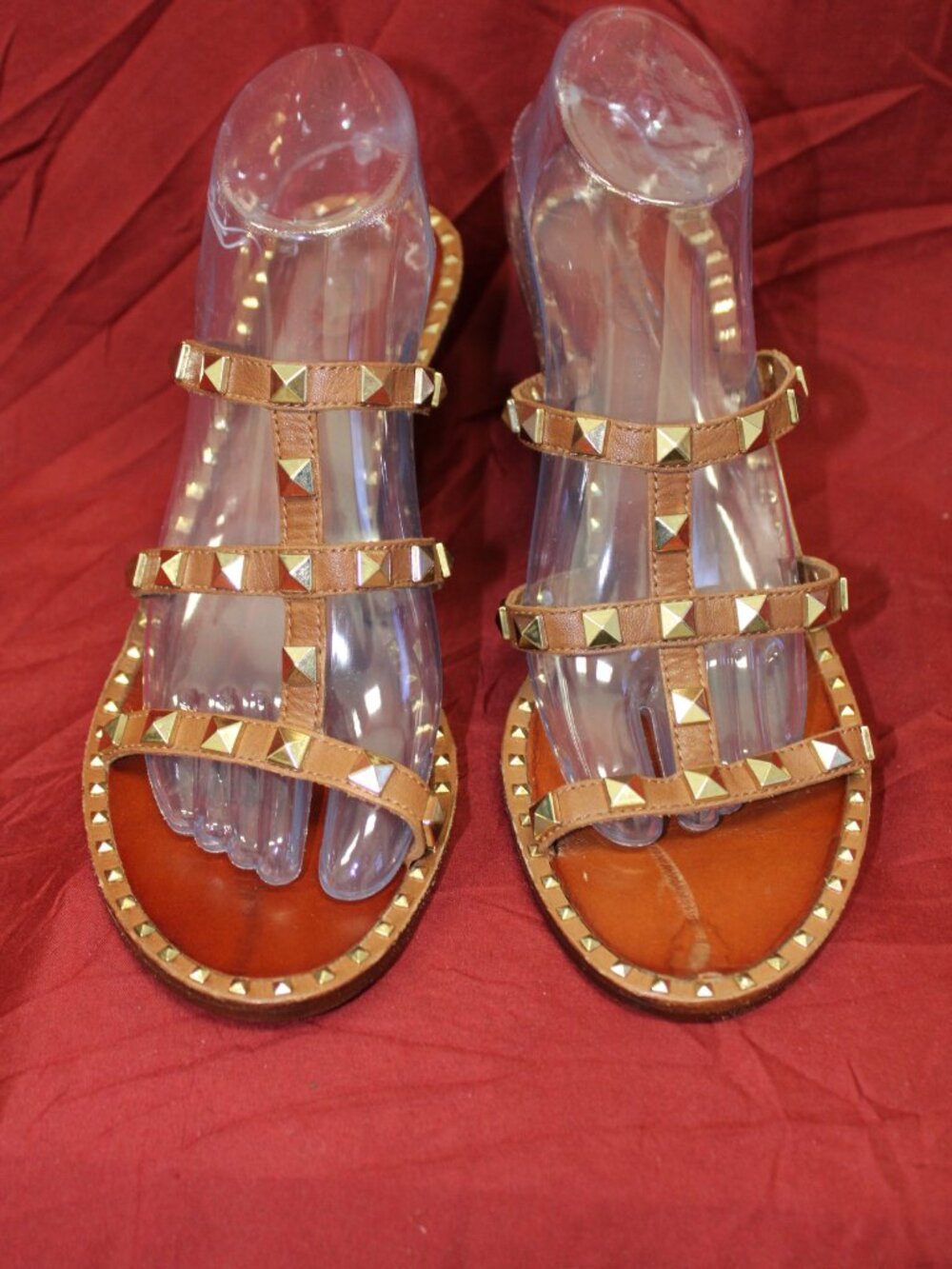 Ash River tan strappy heeled gladiator sandals